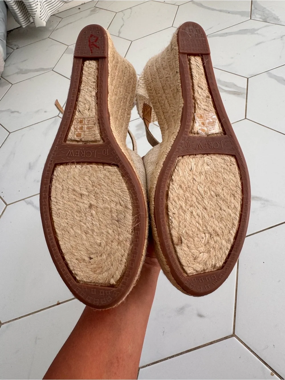 J. Crew Cream Espadrille Ankle-Strap Wedge Sandals NWOB- New Never Worn